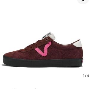 NWOB Vans sport low Burgundy suede and Pink Sneakers women’s 9.5 men’s 7